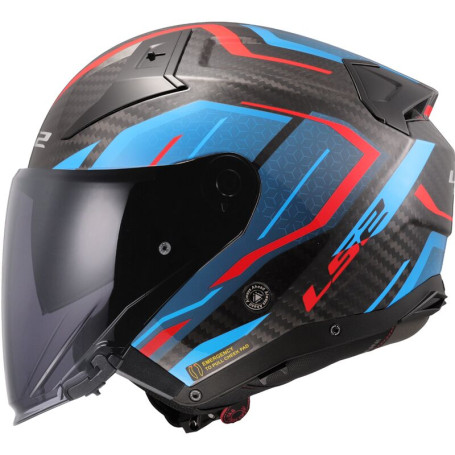 LS2 jet helmet OF603 Infinity II Carbon URUS blue red