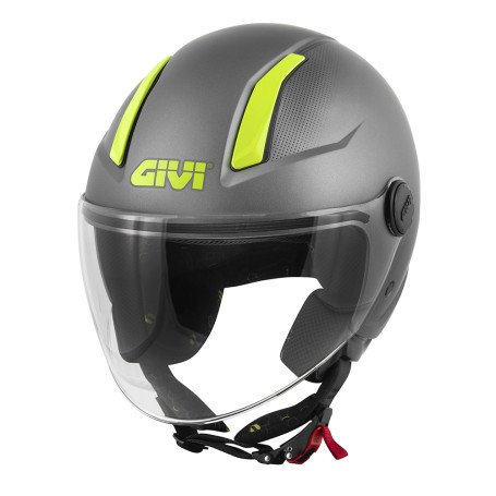 Casco Jet Givi 11.7 Solid Color grigio opaco giallo