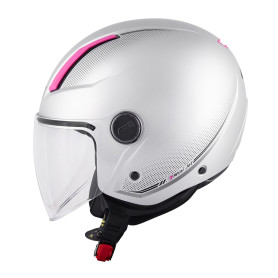 Casco jet Givi 11.7 Solid Color gris opaco fucsia | MotoGM