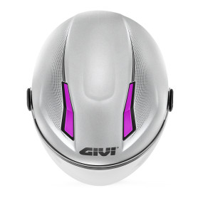 Casco jet Givi 11.7 Solid Color gris opaco fucsia | MotoGM