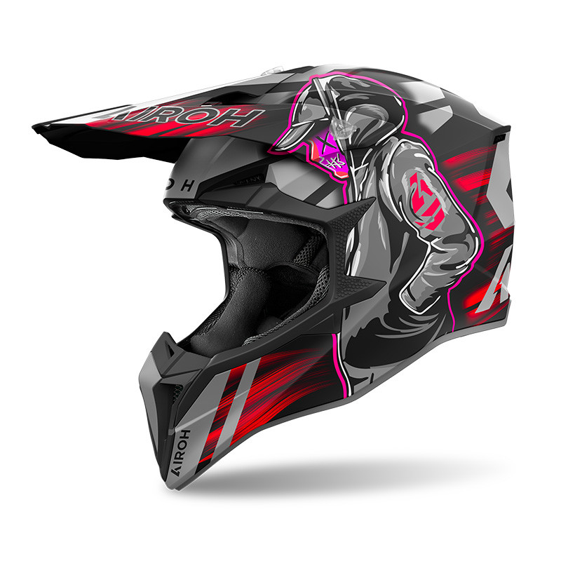 Casco Cross Airoh Wraap CYBER red matt Casco Cross Airoh Wraap CYBER red matt
