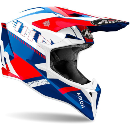 Casco Cross Airoh Wraap Feel Blu rosso lucido