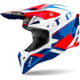 Casque Cross Airoh Wraap Feel bleu rouge brillant