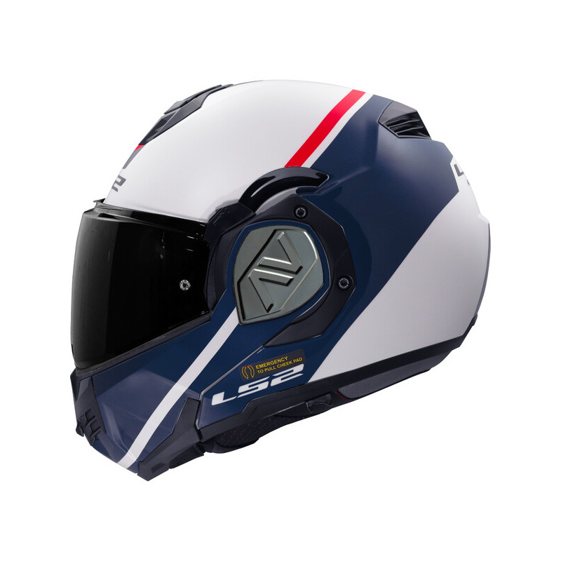 Casco modular LS2 FF906 Advant Swipe blanco azul brillante Casco modular LS2 FF906 Advant Swipe blanco azul brillante
