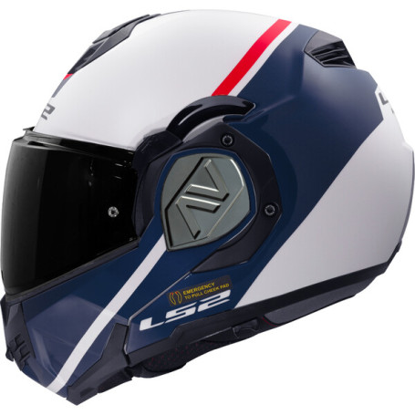 Casco modulare LS2 FF906 Advant Swipe bianco blu lucido