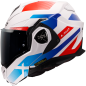 Casco modular LS2 FF901 Advant X Nova  blanco rojo azul brillante