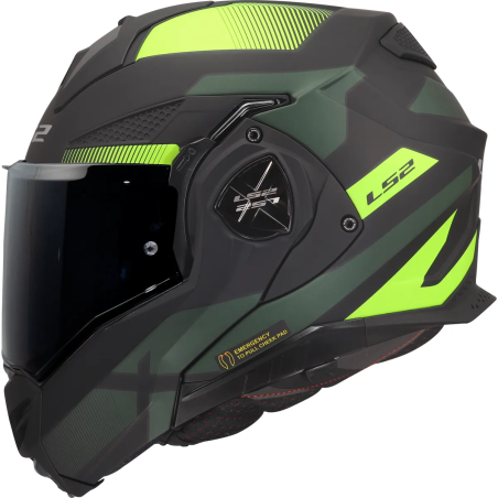 FF901 Advant X Nova Klapphelm (LS2) – matt schwarz fluoreszierend grün gelb | MotoGM
