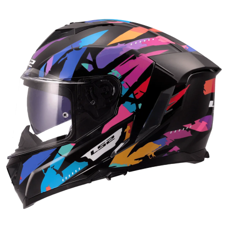 Casco integral LS2 Storm III Kaos negro púrpura azul | MotoGM