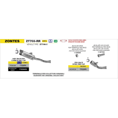 Terminale Arrow Indy Race Evo titanio per Zontes ZT703-RR 2025-2026 | MotoGM