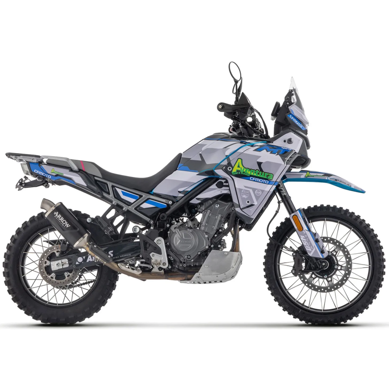 Terminale Arrow Indy Race Evo alluminio Dark per CF Moto MT 450 2024, fondello inox
