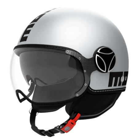 Casco Jet Momo Design FGTR Evo Grigio Opaco/Cerulean E2206
