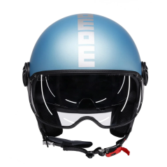 Casco Jet Momo Design FGTR Evo Blu Spring/Argento E22/06 | MotoGM