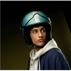 Casque Jet Momo Design FGTR Evo Bleu Spring/Argent E22/06 | MotoGM