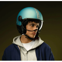 Momo Design FGTR Evo Matt Spring Blue/Silver Jet Helmet E22/06 | MotoGM