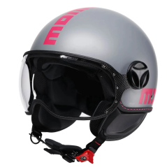 Casco Jet Momo Design FGTR Classic Fluo Gris Mate / Fucsia ECE2206 | MotoGM