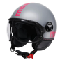 Casco Jet Momo Design FGTR Classic Fluo Gris Mate / Fucsia ECE2206 | MotoGM