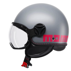 Momo Design FGTR Classic Fluo Jet Helmet Matt Grey / Fuchsia ECE2206 | MotoGM