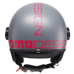 Momo Design FGTR Classic Fluo Jet Helmet Matt Grey / Fuchsia ECE2206 | MotoGM