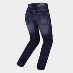 Vaqueros moto LS2 Bradford hombre slim fit de denim elástico con protecciones CE nivel 1 (Dark Blue)