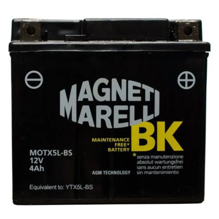 Batterie Magneti Marelli YTX5L-BS, MOTX5L-BS, 12 V 4 Ah CCA 70 A 114x70x107 mm