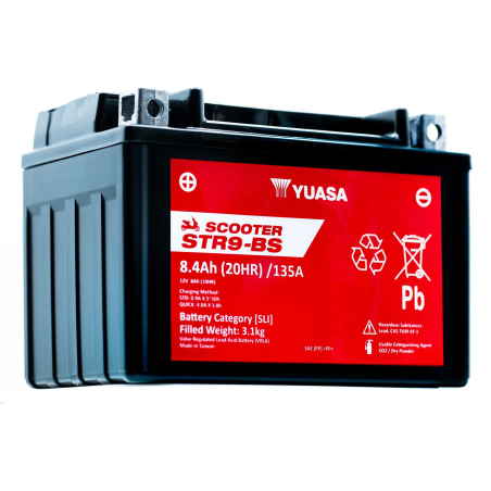 Yuasa Scooter Battery YTX9-BS STR9-BS 8A, left positive, 150x87x105mm