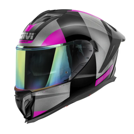 Casque intégral Givi 50.3 Vision noir brillant titane fuchsia ECE 22.06