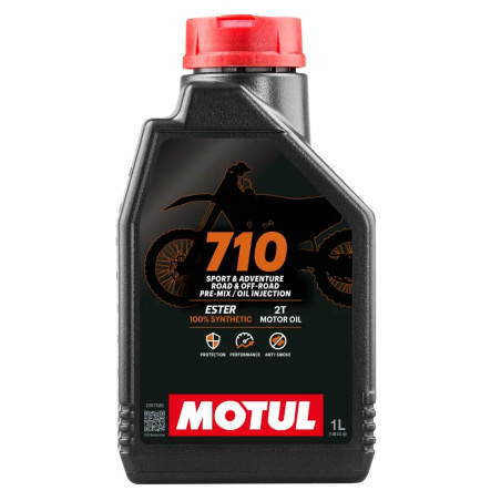 Motul 710 2T 100% synthetisches Zweitaktöl für Gemisch und Einspritzung 1 Liter