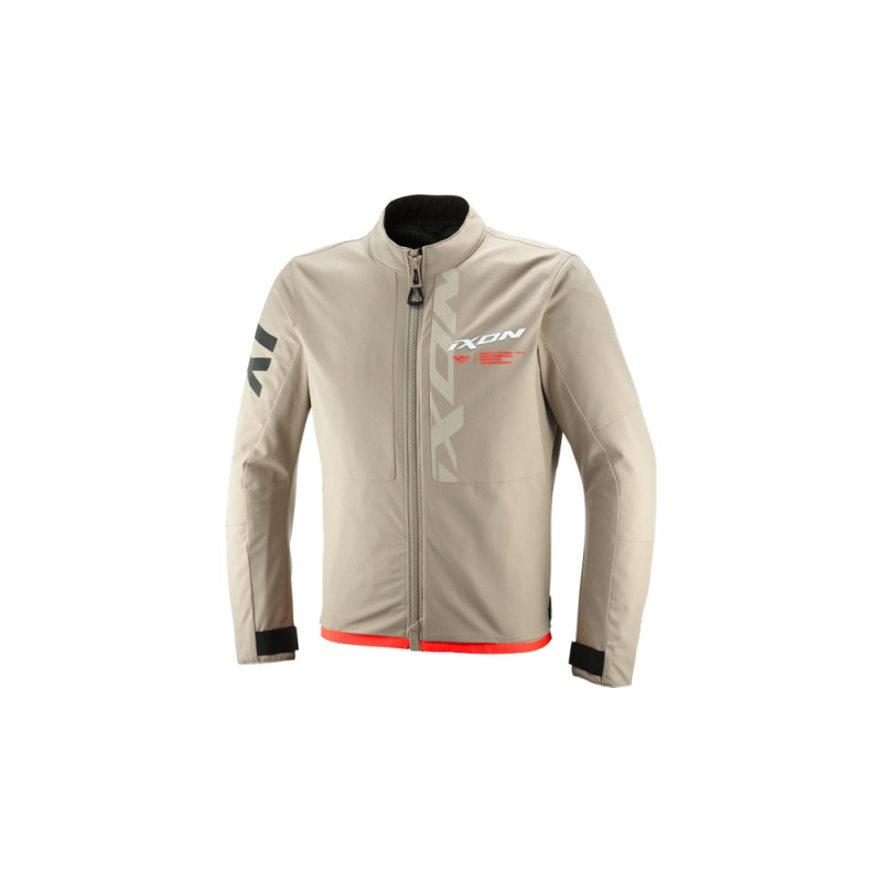 Blouson moto homme Ixon Combat sable rouge vif CE classe A imperméable