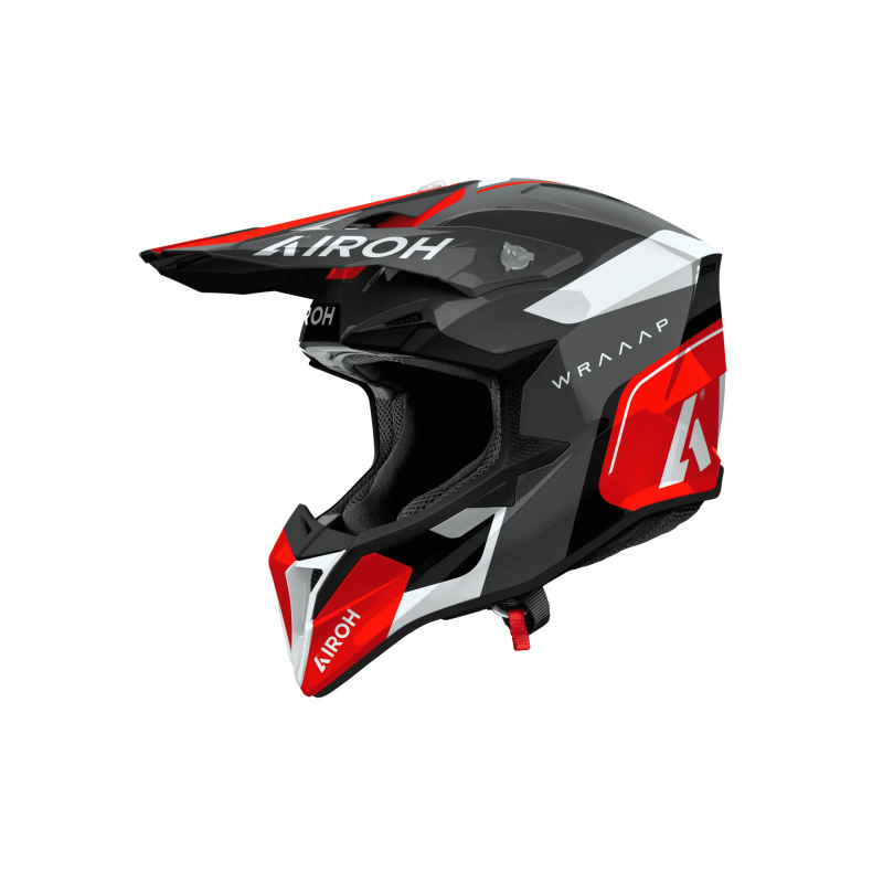 Casque cross Airoh Wraaap Conquer rouge brillant Casque cross Airoh Wraaap Conquer rouge brillant