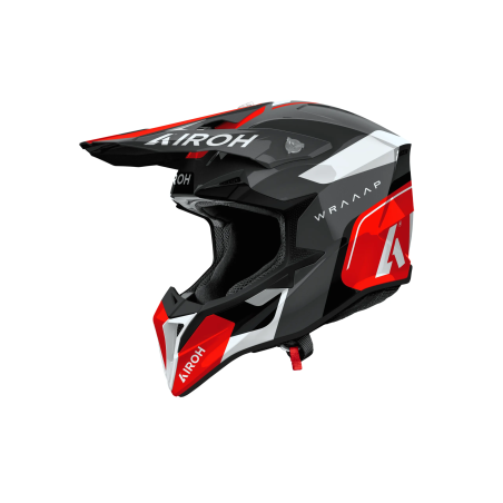 Casque cross Airoh Wraaap Conquer rouge brillant