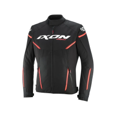 Giacca moto Ixon Striker 2 nera bianca e rossa CE AA impermeabile