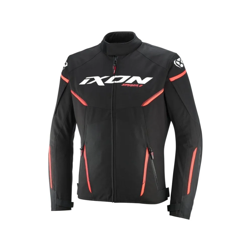 Giacca moto Ixon Striker 2 nera bianca e rossa CE AA impermeabile