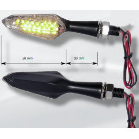 Intermitentes "Flasher" Far Homologado Led in aluminio negro (2 p… | MotoGM