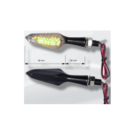 Blinker "Flasher" Far Homologiert Led in Aluminium schwarze (2 Stück) | MotoGM