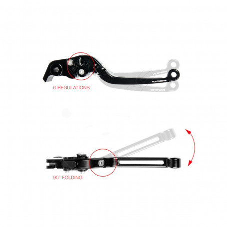 Barracuda Brake-Clutch lever kit movible (pair) for Yamaha FZ6- FZ6 S2, FZ1 06-, FZ8, XJ6, MT-07, MT-09