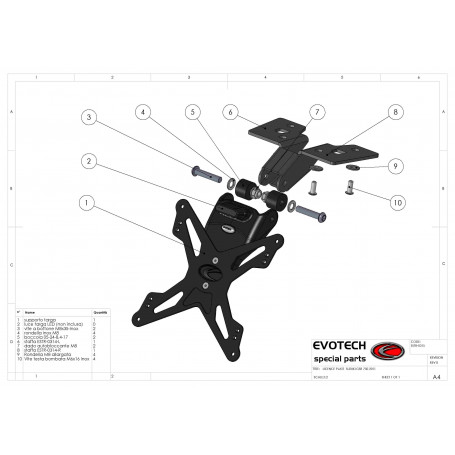 Evotech License plate holder for Suzuki GSR-750
