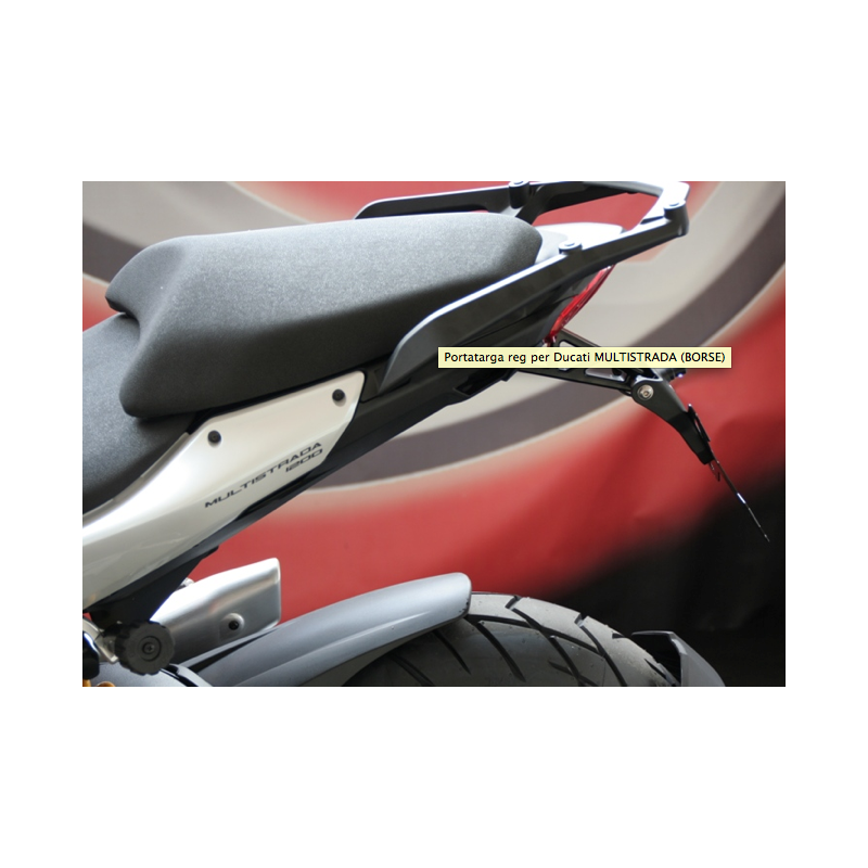 Kennzeichenhalter verstellbar schwarz + Licht Kennzeichen Evotech für Ducat… | MotoGM