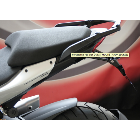 Evotech License plate holder for Ducati Multistrada 1200, compatible with travel bags