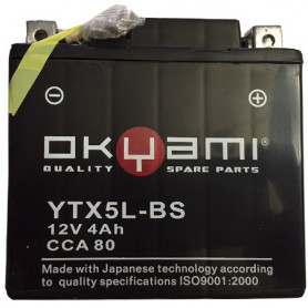Batería OKYAMI YTX5L-BS 4A, positivo DX, KTM EXC 250/400/450/525… | MotoGM
