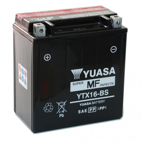 Batterie Yuasa YTX16-BS 14A, positif Gauche