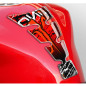 Print One  trasparent tank pad long red