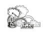 Pegatina moto Japan L X H 9 cm + 5,5 CM (2 piezas)