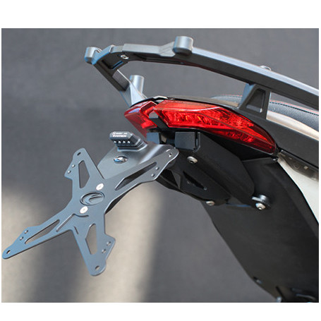 Portatarga regolabile nero Evotech per Ducati Hypermotard, Hyperstrada 821