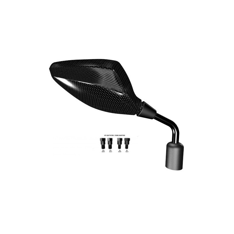 Spiegel homologiert Universal 2004 Orion Carbon glänzend da Lenker mit Adapter Rechts