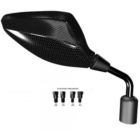 Orion Mirror Street Approved Universal 2004 Right Carbon look whit adapters