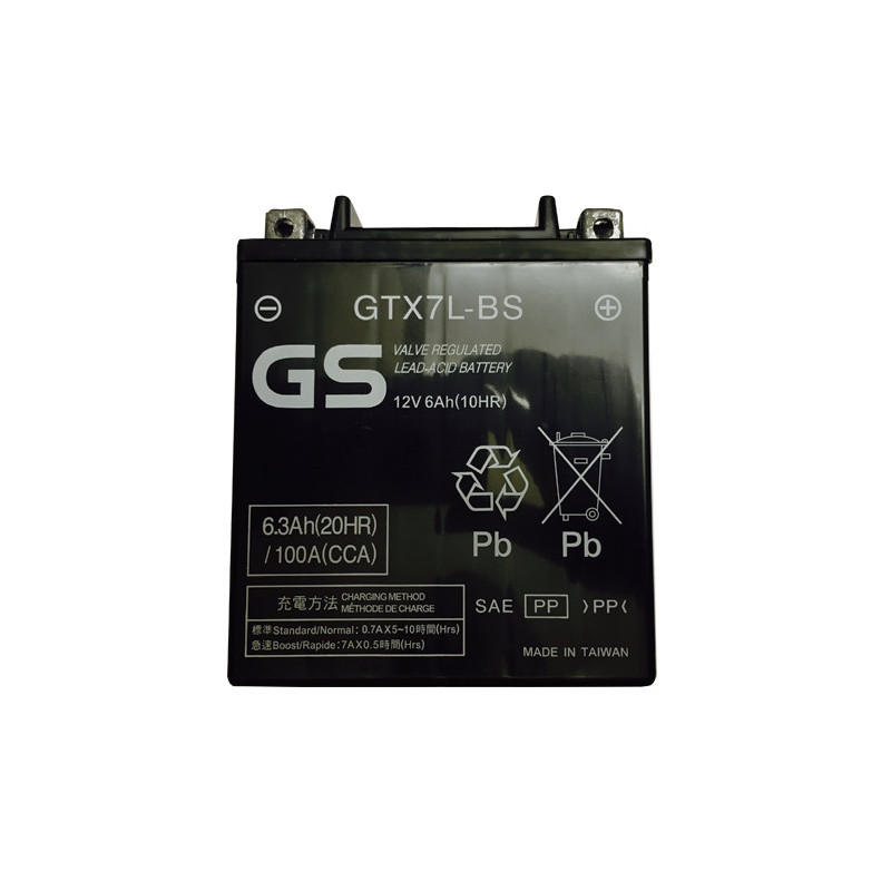GS - Yuasa Battery GTX7L-BS, YTX7L-BS 6,3A, Left polarity, 114x71x131mm