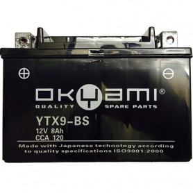Batería Okyami YTX9-BS 8A, positivo SX | MotoGM