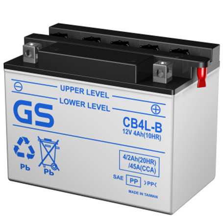 Batterie GS - Yuasa CB4L-B, YB4L-B, 4A, positif Droite, 120x70x92mm