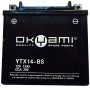 Batteria Okyami YTX14-BS 12A, positivo SX