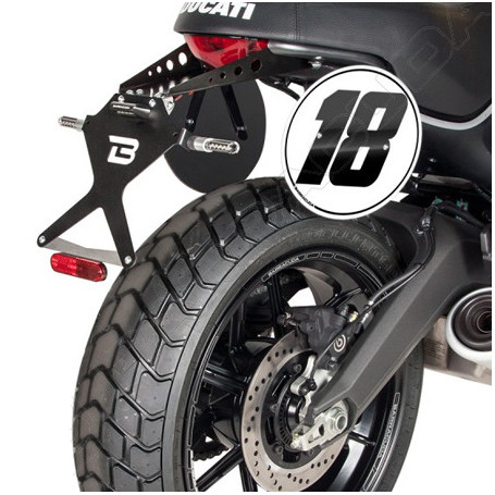 Portamatrículas reclinable Barracuda para Ducati Scrambler